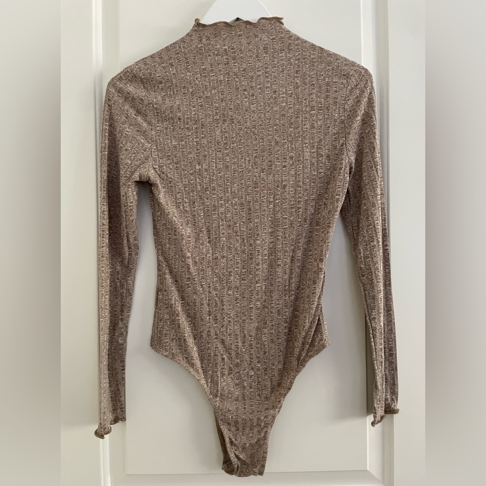 Oatmeal turtleneck body suit